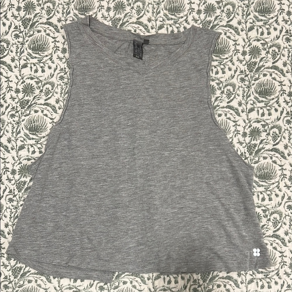 Sweaty Betty Gray Sleeveless Muscle Tee Crop